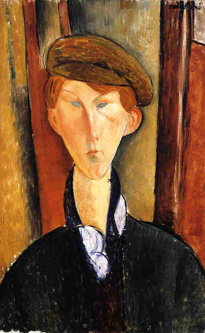 Young Man with Cap - Amedeo Modigliani Paintings